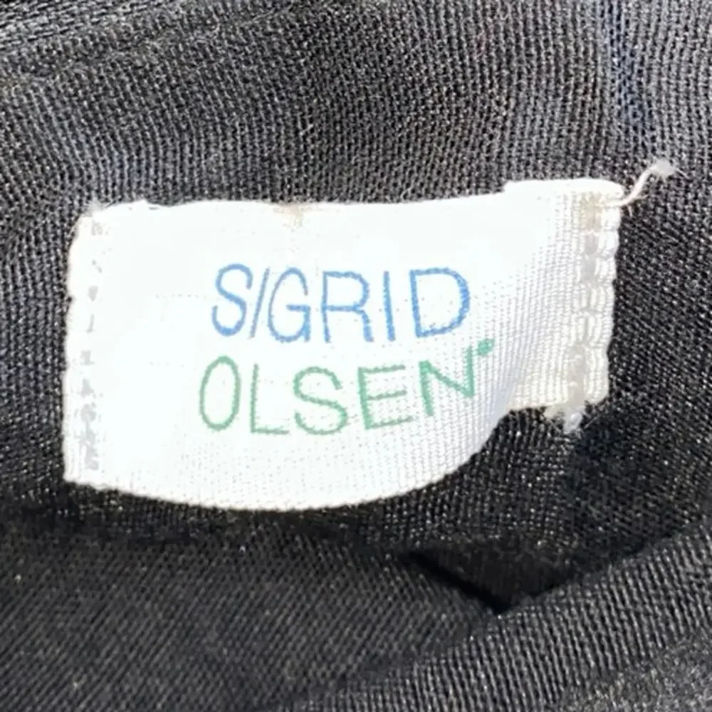 Sigrid Olsen Black Knit Hobo Bag with Wooden Handles